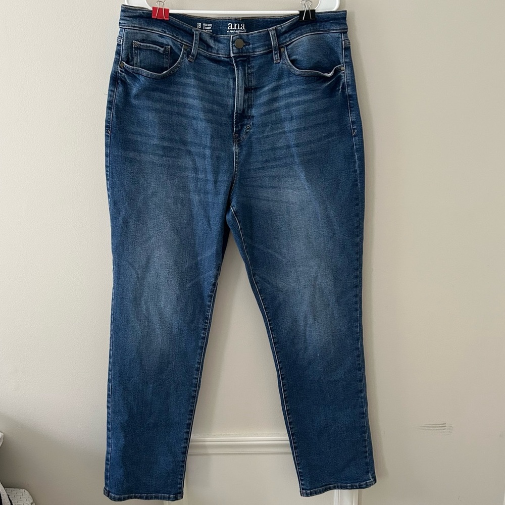 a.n.a Women’s High Rise Straight Blue Jeans